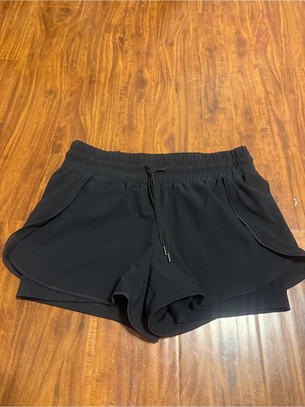 CRZ YOGA Black Athletic Pull-On Shorts with Drawstring